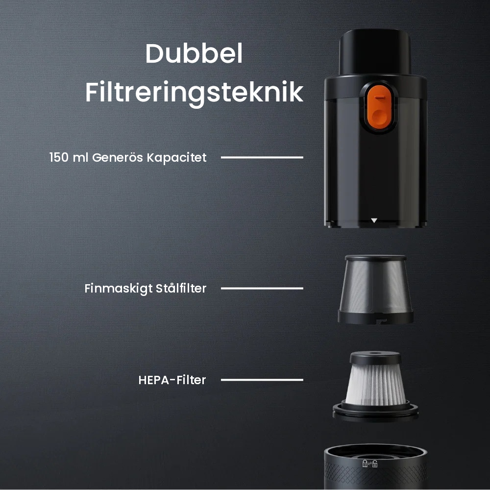 Bildammsugare HEPA & Stål Filter