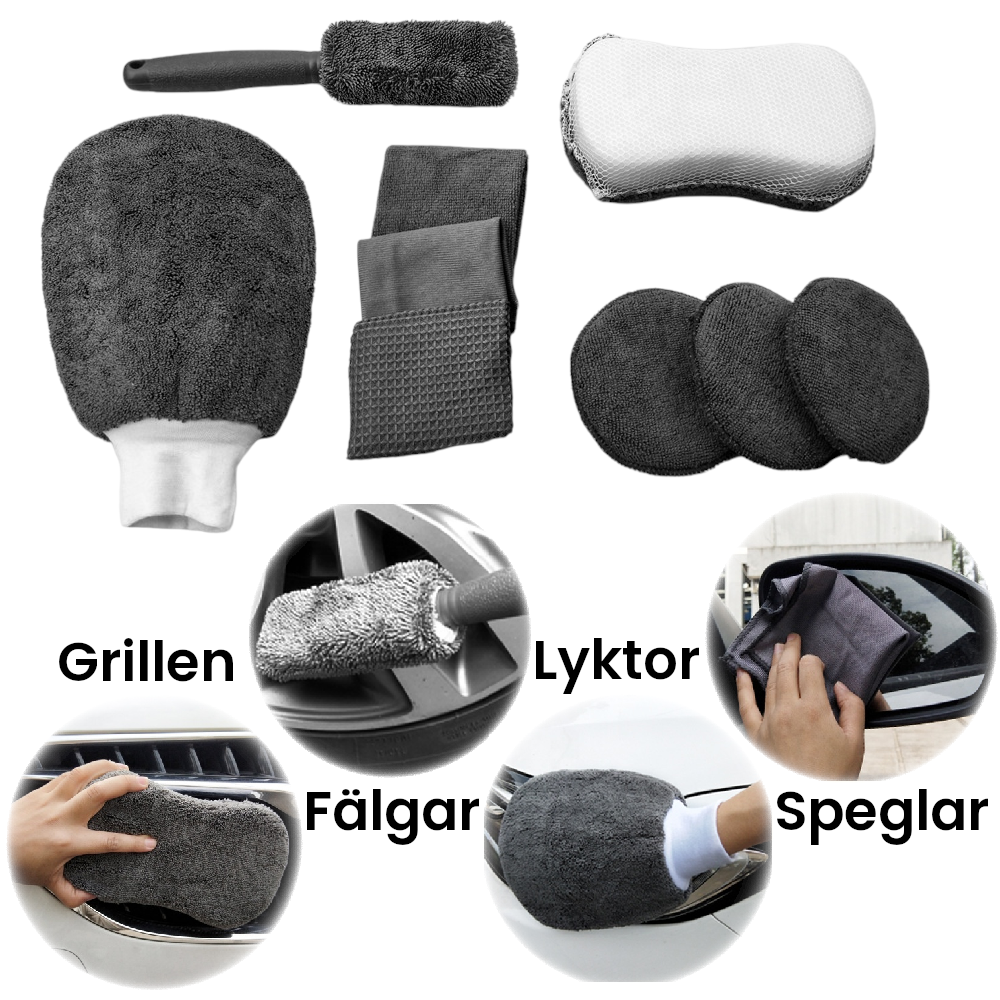 Mikrofiber kit rengör grillen, fälgar, speglar och lyktor