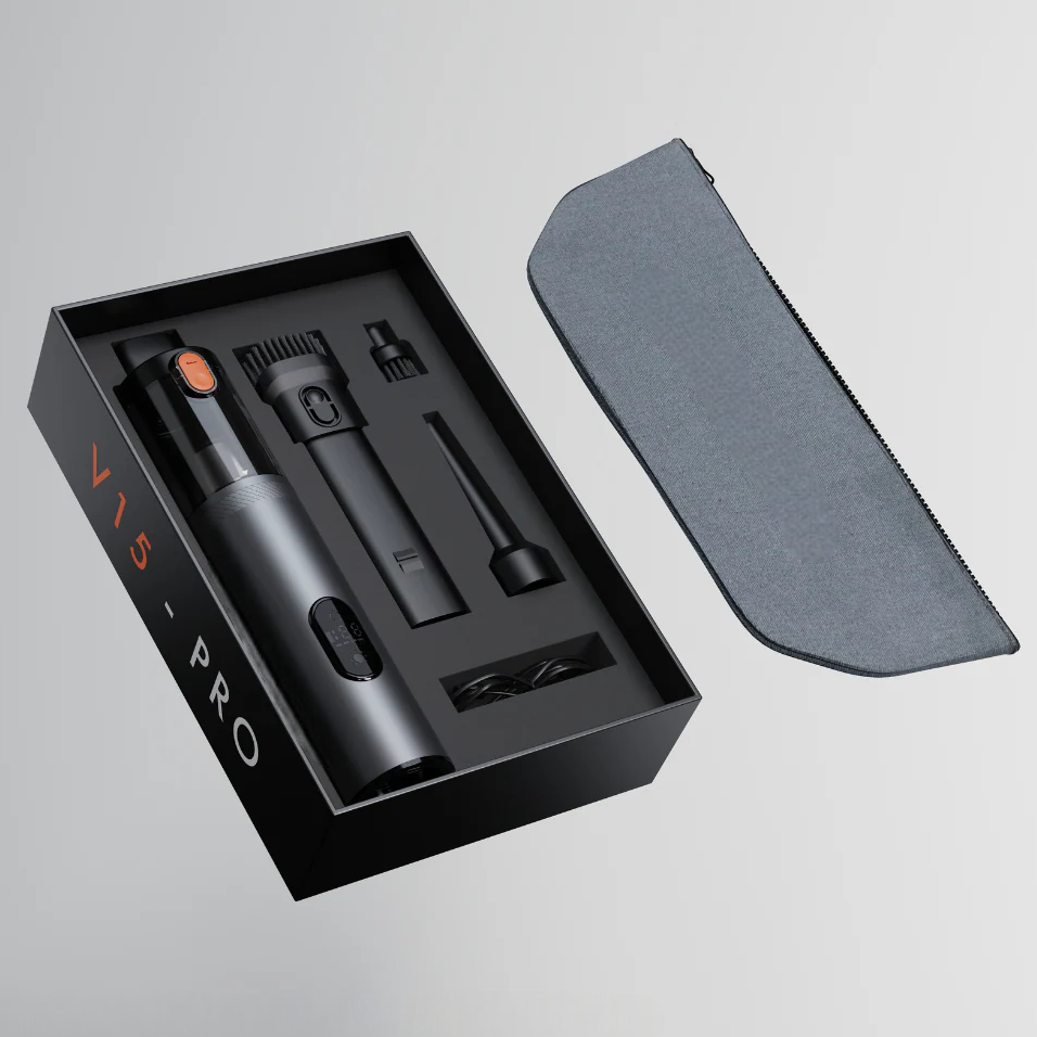 Bildammsugare dessutom med kraftfull blåsfunktion och med kompletta tillbehör så att alla situationer kan tas hand om. De olika munstyckena gör att hela bilen blir ren.